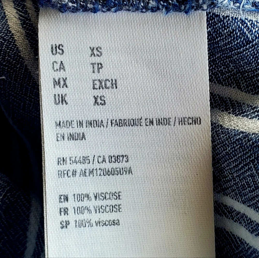 American Eagle Outfitters Blue and White Striped Bbutton Up Mini Dress XS/TP - Picture 4 of 5